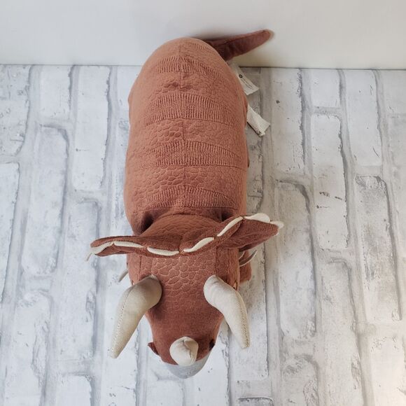 Brown Soft Triceratops Dinosaur Plush - Picture 2 of 5